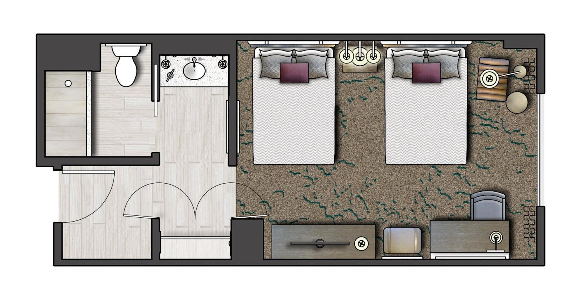 Hearing Accessible Standard 2 Queen Room (Includes FREE^ Universal Express Unlimited)